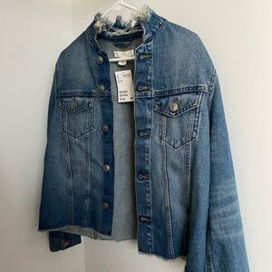 Jean jacket with fringe